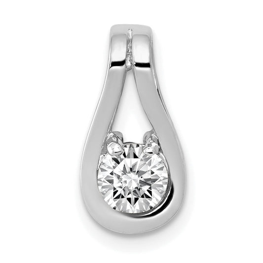 14k White Gold 4.7mm VS Diamond Teardrop Shape Slide Pendant