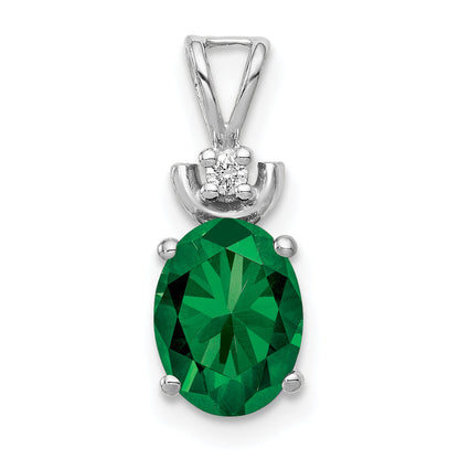 14k White Gold 8x6mm Oval Mount St. Helens VS Diamond Pendant