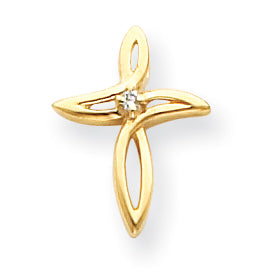 14k AAA Diamond cross pendant