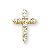 14k AAA Diamond cross pendant