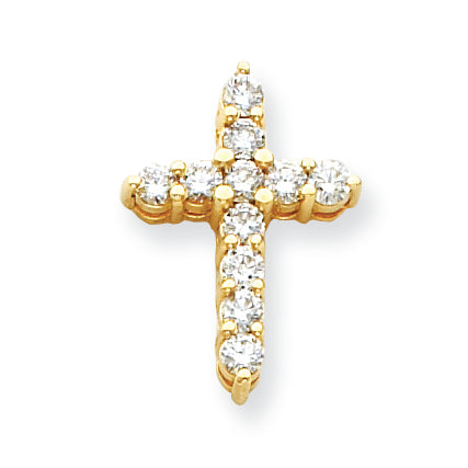 14k AA Diamond Cross Pendant