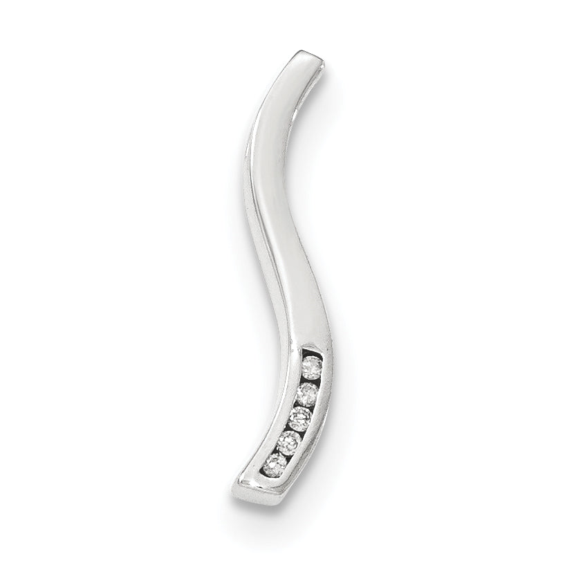 14k White Gold Diamond Chain Slide