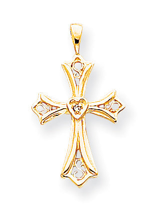 14k A Diamond cross pendant