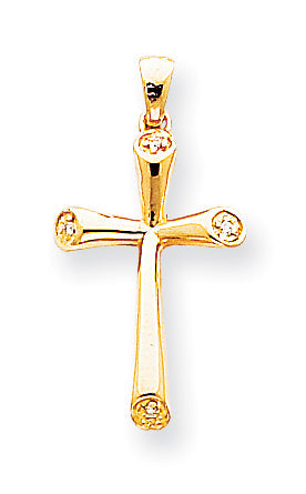 14k AA Diamond Cross Pendant