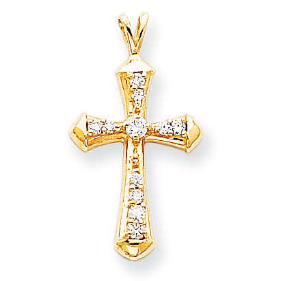 14k AAA Diamond cross pendant