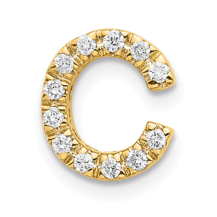 14k Diamond Initial C Charm