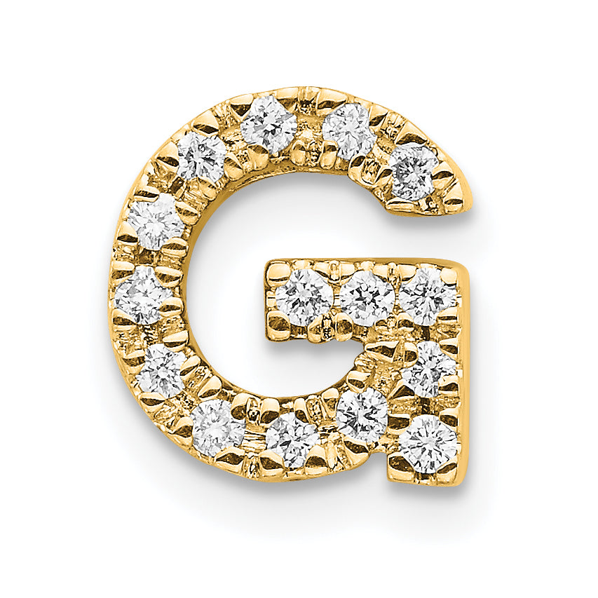 14k Diamond Initial G Charm