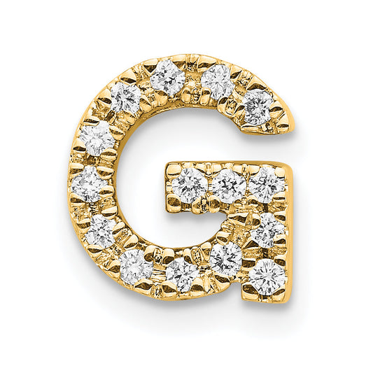 14k Diamond Initial G Charm