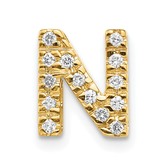 14k Diamond Initial N Charm