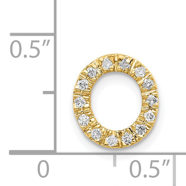 14k Diamond Initial O Charm