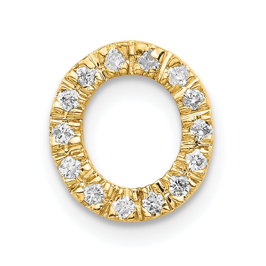 14k Diamond Initial O Charm