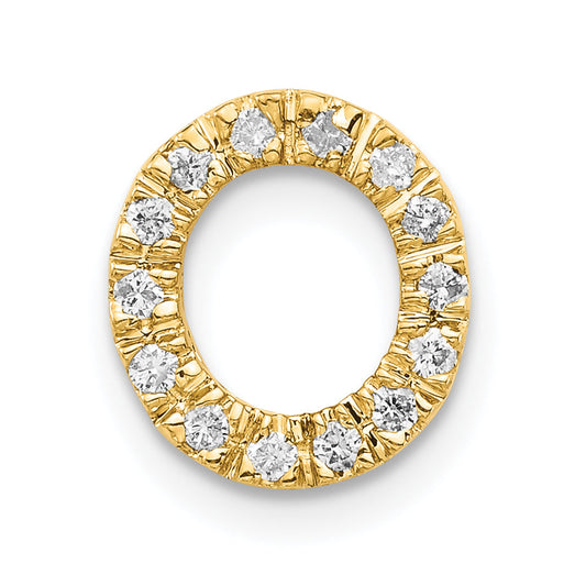 14k Diamond Initial O Charm