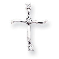 14k White Gold VS Diamond cross pendant