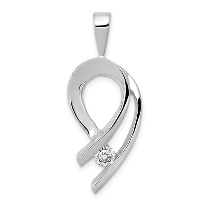 14k White Gold Holds 1 4mm stone  AA Diamond Slide