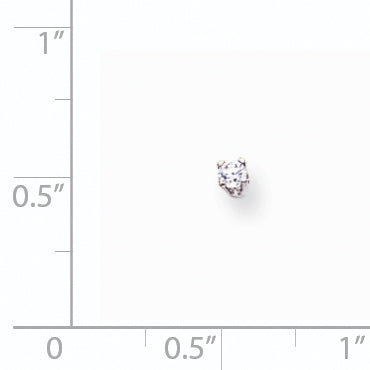 14k White Gold A Diamond earring