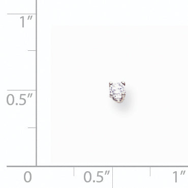 14k White Gold AAA Quality Complete Diamond Stud Earring