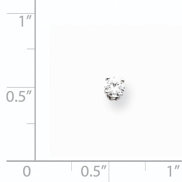 14k White Gold AAA Quality Complete Diamond Stud Earring