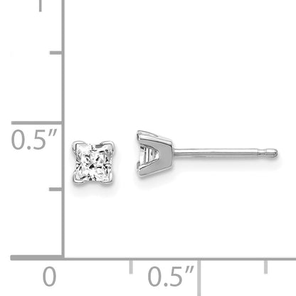 14k White Gold AAA Quality Complete Princess Cut Diamond Earring